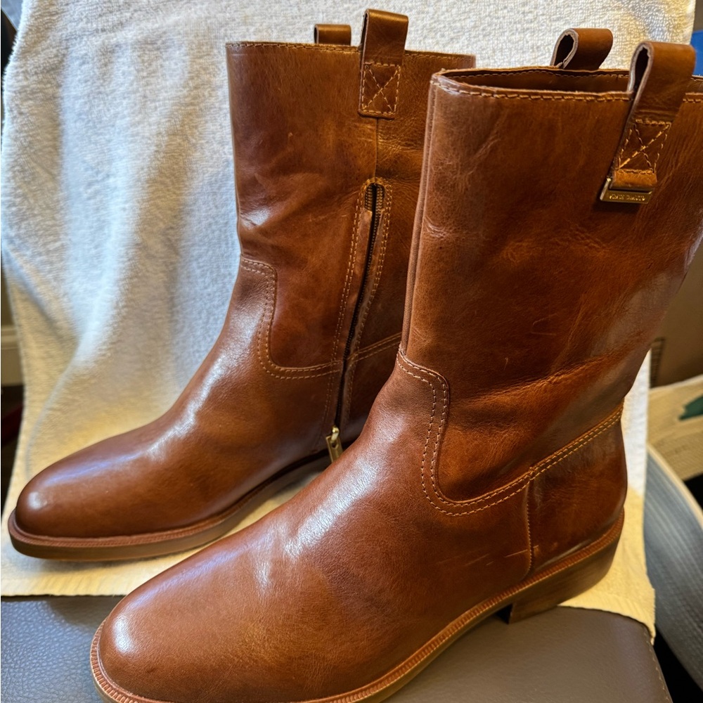 Vince Camuto Chestnut Leather Booties